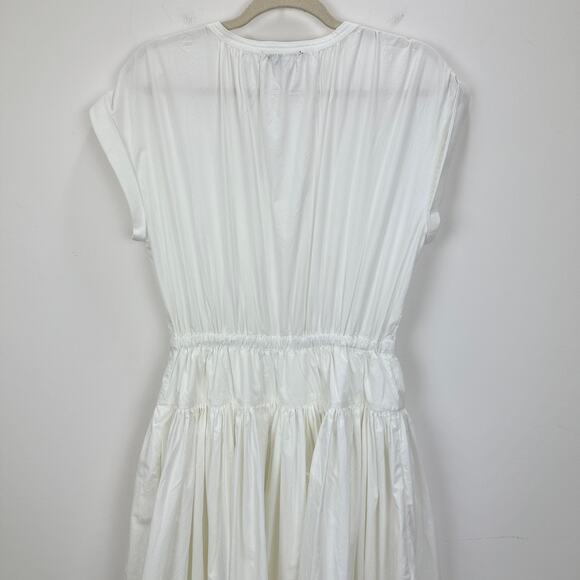 J.Crew Drop Waist Midi Dress Cotton Poplin White A Line Minimalist Small NWT - Picture 12 of 13